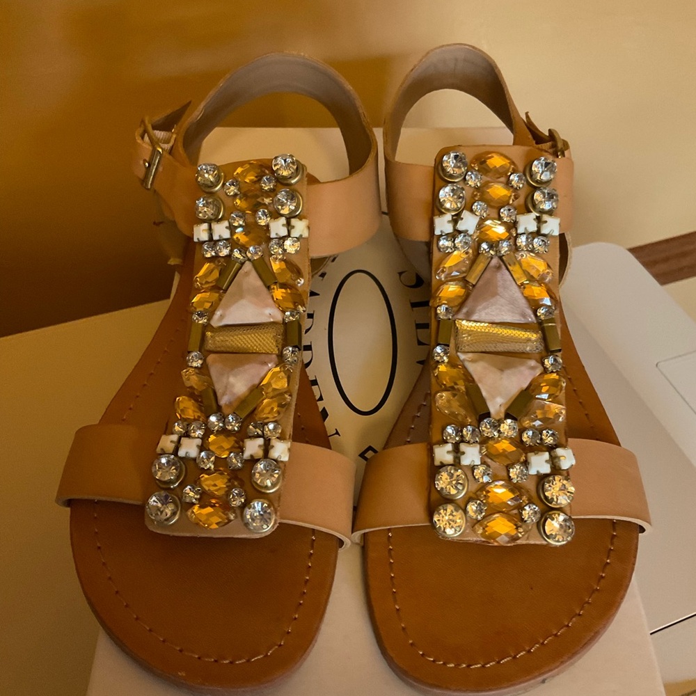 Steve Madden Embellished Tan Sandals